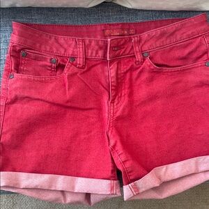 Prana Red Denim Shorts